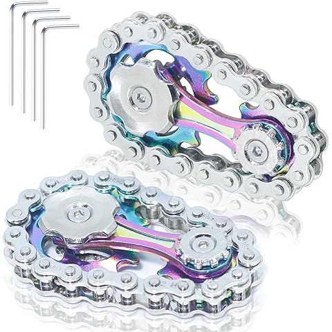Metal Bike Chain Fidget Spinners Toys for Adults & Teens & Kids Stress Relief Sensory Items for Autism ADHD Anxiety