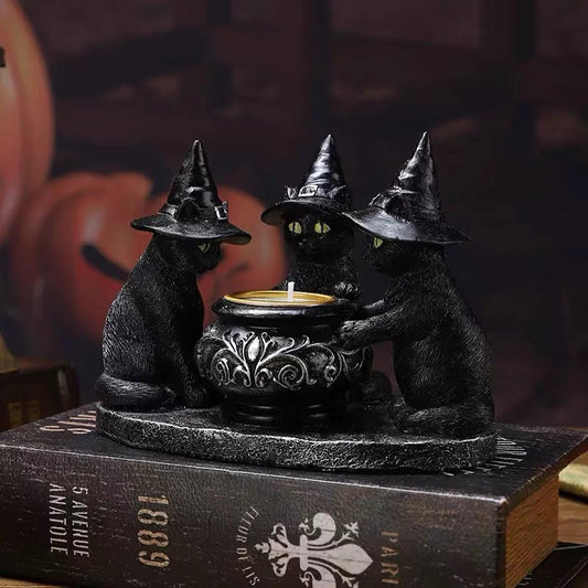 Halloween New Witch Cat Mysterious - Spooky Scented Candle Holder