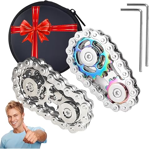 Metal Bike Chain Fidget Spinners Toys for Adults & Teens & Kids Stress Relief Sensory Items for Autism ADHD Anxiety