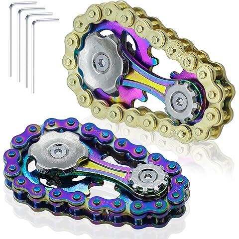 Metal Bike Chain Fidget Spinners Toys for Adults & Teens & Kids Stress Relief Sensory Items for Autism ADHD Anxiety